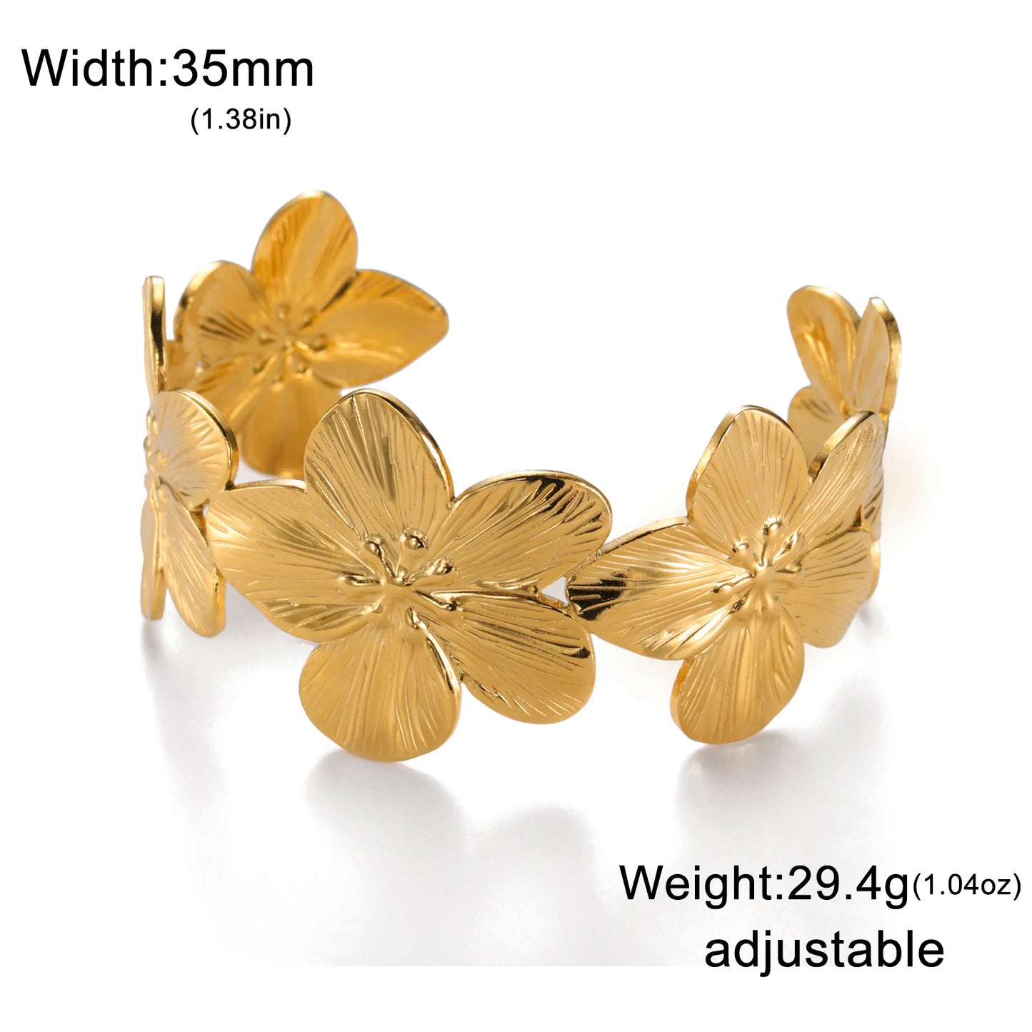 Big Flowers Cuff Bracelet