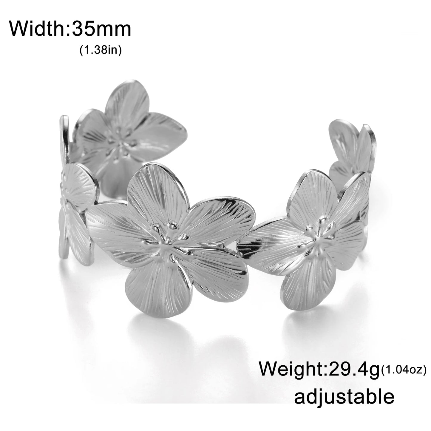 Big Flowers Cuff Bracelet